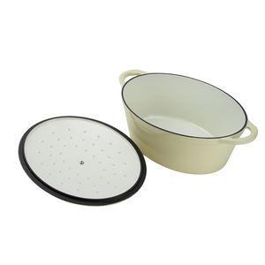 <span class=keywords><strong>Cocotte</strong></span> <span class=keywords><strong>en</strong></span> <span class=keywords><strong>fonte</strong></span> émaillée robuste avec couvercle, compatible four, pour la cuisson du pain et des plats mijotés - Product Image 5