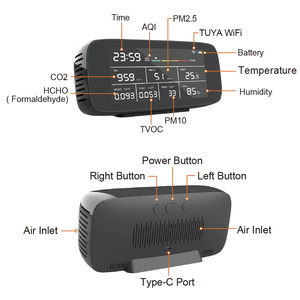Testeur intelligent de qualité de l'air Tuya, Hcho/tvoc/pm2.5/pm10/co2/surveillance de la température et de l'humidité, détecteur de gaz multifonctionnel - Product Image 2