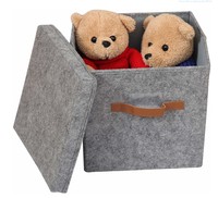 Cube de rangement pliable pliable feutre tissu boîte de rangement panier conteneurs avec poignées