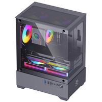 SNOWMAN Exquisite Robust M-ATX / Mini-ITX Computer Case Gaming Tower Tempering Glass Office Computer PC case Black or White