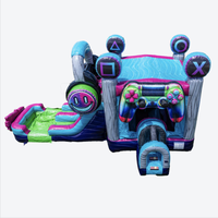 GLITCH FUN BOUNCE Combo Inflable de PVC para Videojuegos al Aire Libre
