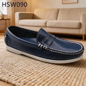 ZYF, Chaussures de <span class=keywords><strong>bateau</strong></span> bleues style masque, à enfiler, avec coutures à la main, <span class=keywords><strong>pour</strong></span> les loisirs et les fêtes, technologie anti-fatigue, chaussures décontractées HSW090 - Product Image 2