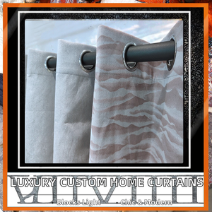 Rideaux de fenêtre modernes de luxe en polyester occultant à œillets, tissés avec motifs imprimés personnalisés, haute qualité, vente en gros - Product Image 2