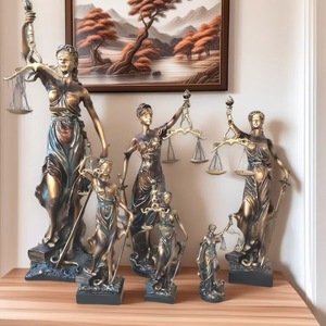 Sculpture en résine de la déesse Thémi, déesse de la justice, en bronze antique, statue de la Justice pour la décoration de la maison, le bureau, la bibliothèque, la décoration de cabinet d'avocats - Product Image 2
