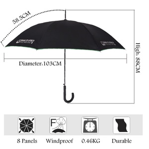 Custom Manual Windproof Unbreakable Straight <b>Umbrella</b> Wooden Handle 120cm Open Diameter Waterproof Metal Frame Logo Printing - Product Image 4