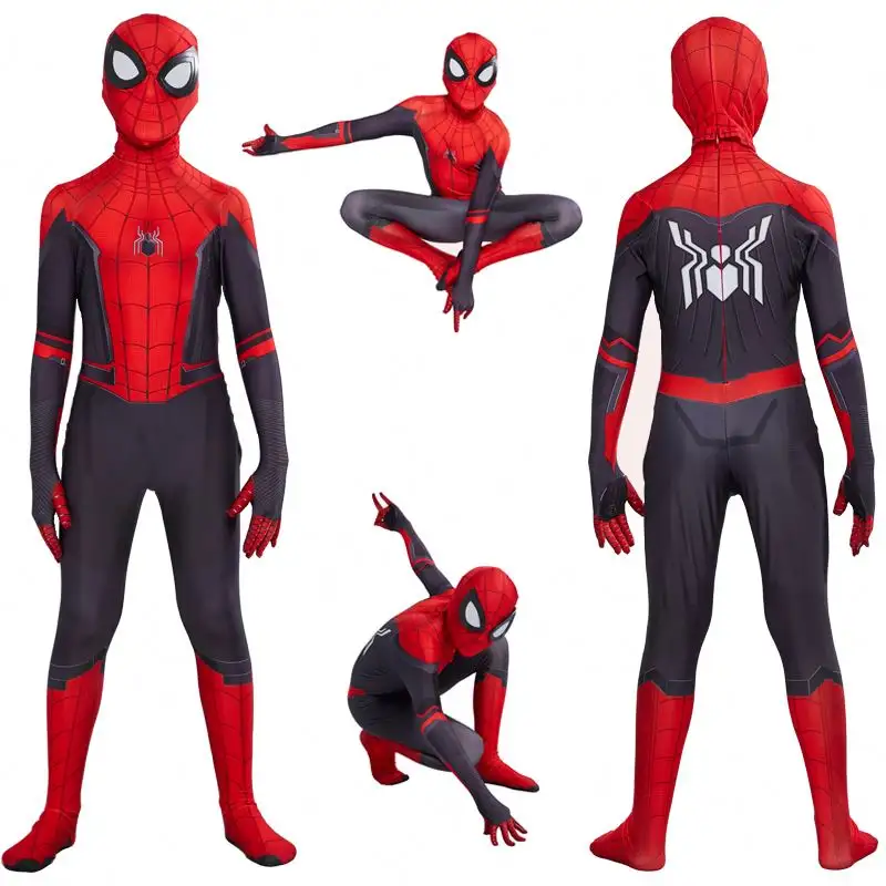 2020 Nieuwe Kinderen Jongens Kostuum Spiderman Ver Van Huis Peter Parker Cosplay Kostuum <span class=keywords><strong>Zentai</strong></span> Spiderman Patroon Body Bodysuits