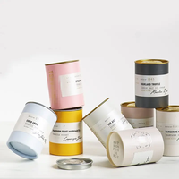 Tube / Contenant / Boîte à glace en carton de qualité alimentaire de luxe personnalisé de 3,7 OZ, étanche à l'air, avec couvercle en métal estampé