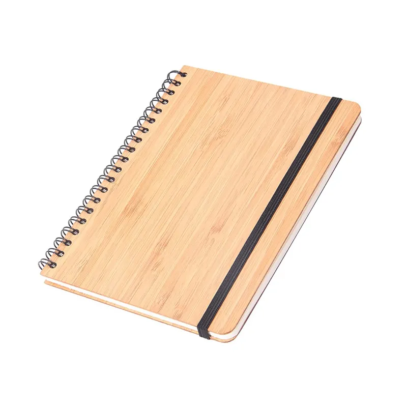 Özelleştirme listelemek için not defteri bambu ve ahşap ciltli not defterleri günlük planlayıcısı dizüstü