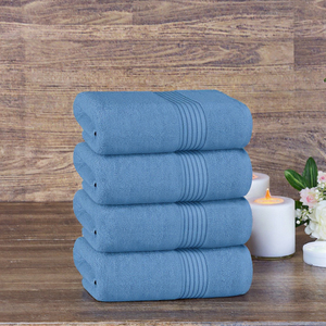 Ensemble de serviettes de bain d'hôtel 100 % coton personnalisées, séchage rapide, serviettes de spa compressées, couleur unie, rectangulaires pour l'hôtellerie - Product Image 3