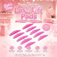 BLACKWINGS Coussinets auto-adhésifs en silicone à motif de points pour rehaussement de cils, 5 paires, 5 tailles, 7 couleurs, réutilisables, protections pour permanente, tiges à kératine