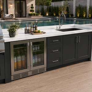 Cucina per <span class=keywords><strong>barbecue</strong></span> e Grill all'aperto di lusso per ville Forno elettrico integrato su misura e griglia <span class=keywords><strong>in</strong></span> acciaio inossidabile - Product Image 4