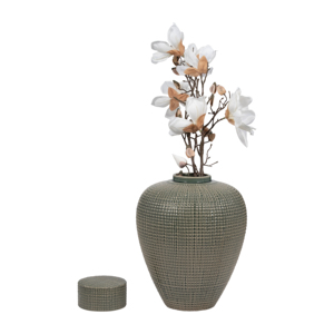 Vaso Decorativo in Ceramica Stile Ginger Jar con Coperchio, Moderno Vaso per Fiori per Soggiorno, Camera da Letto, Ufficio, Decorazione da Tavolo - Product Image 2