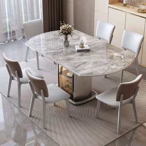 Mesa de Comedor Plegable Retráctil Moderna y Sencilla con Cubierta de Pizarra de Lujo Ligero, con Función de Cocina de Inducción <span class=keywords><strong>para</strong></span> Uso en Restaurantes - Product Image 3