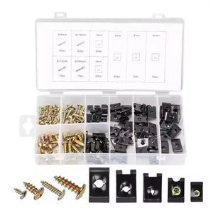 Juego de tornillos autorroscantes metálicos y abrazaderas en U de plástico para motocicleta Winning Path Point, kit de reparación de 170 piezas - Product Image 4