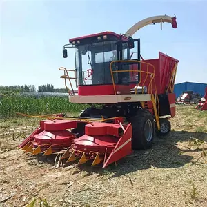 Self propelled wheel corn harvester Chinese corn harvesting machine