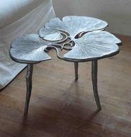 Table basse de style loft industriel rétro aviateur antique de luxe en acier inoxydable durable avec chaise pour salon