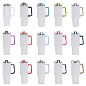 Gobelet isotherme PE à corps droit 20oz/30oz pour le commerce extérieur, sans poignée, couleur unie, impression par sublimation par transfert thermique - Product Image 3