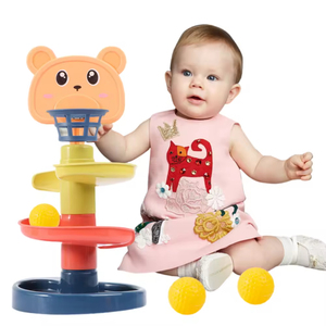 Juguete Educativo Temprano de Plástico con Torre de Bolas Rodantes <span class=keywords><strong>para</strong></span> Bebés y Niños de 5 a 7 Años con Pista Giratoria Apilable, Regalo - Product Image 2