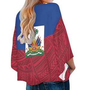 Haitianische Druck-Blusen für Damen in Übergröße 2026 – Luxuriöse Freizeit-Sommer-Tops mit Blumenmuster, Vintage-Modeelementen und individuellem Logo auf der Vorderseite - Product Image 5