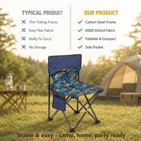 Chaise de jardin pliable confortable et portable en tissu Oxford de haute qualité, taille XXL, pour le camping, la pêche, la randonnée, capacité 150 kg