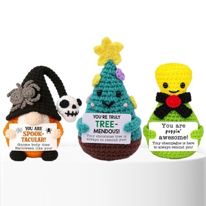 New Arrival Emotional Weaving Series Crocheted Animal, Gnome, <b>Bowling</b> Pin, and Christmas Tree Decorative Mini-Ornaments - Product Image 1