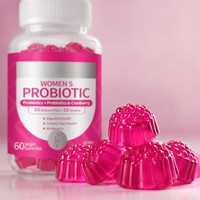 Gummies Probiotiques pour Femmes Marque Blanche 50 Milliards de CFU pour la Santé Vaginale et le Soutien Digestif Équilibre du pH Sans Sucre 60 Unités
