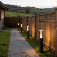 Lampes de jardin LED extérieures étanches IP65 en aluminium, éclairage décoratif de chemin avec détecteur de mouvement et fonction crépuscule à l'aube