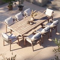 Vente en gros usine de produits de luxe Patio Loisirs Jardin Meubles en bois de teck Ensemble table et chaises pour l'extérieur