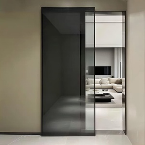<span class=keywords><strong>Puerta</strong></span> Corredera Ghost con Marco de Aleación de Aluminio, Doble Acristalamiento, Panel de Vidrio Templado, Sistema de Rieles Ocultos, Aislamiento Acústico, Diseño Interior Moderno - Product Image 3