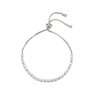 2026 New Arrival Eco-friendly Square and Elongated Zircon Brass Chain Gold <strong>Bracelet</strong> with Adjustable <strong>Drawstring</strong> for Woman Jewelry - Product Image 6