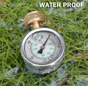 2 \ "Met Glycerine Gevulde Roestvrijstalen Waterdruk Testmeter 3/4 \" Vrouwelijke Slangdraad 0-200 Zwembadgereedschap Accessoires - Product Image 4