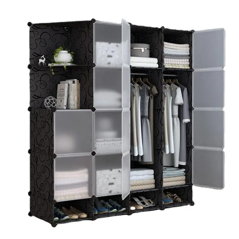 Simple Wardrobe Storage Assembly Plastic Storage Cabinet Modern Minimalist Wardrobe Bedroom Wardrobe Economical Cloth Cabinet