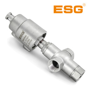 ESG Stainless Steel Pneumatic Three Way Angle Seat Valve DN20 PN16 CF8M For Dyeing Auxiliaries Conveying And Filling - Product Image 4