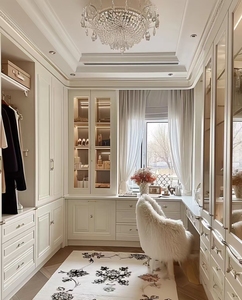 white christmas dresses Luxurious L Shape Wardrobe with Dressing Table and Storage wardrobe theatre  bristol main image 1