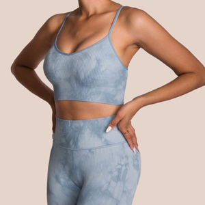 Confortable Tie-dye Craft Soutien-gorge serré <span class=keywords><strong>Pantalon</strong></span> court Costume de yoga multicolore pour femme - Product Image 6