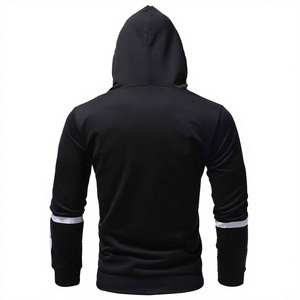 Sweat-shirt à capuche noir pour homme, coupe classique, décontracté, manches classiques, respirant, tricoté, 100% coton, écologique, vêtements d'hiver - Product Image 4