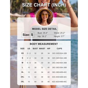 Conjunto de Tankini para Mujer con Control de Abdomen, Bloques de Color, Cuello Cuadrado, Bikini de 2 Piezas, Spandex y Poliéster, Traje de Baño Modesto para Playa - Product Image 6