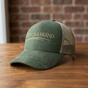 Casquette de camionneur verte en maille avec logo brodé sur le panneau avant, 6 panneaux, réglable, unisexe, décontractée, 100 % coton - Product Image 3