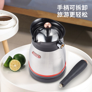เครื่องชงกาแฟจิโกะ มินิหม้อกาแฟตุรกีกาต้มน้ำไฟฟ้าแบบพกพาขนาดเล็กสีเงิน - Product Image 5