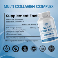 Capsules de collagène multiples, 5 types de collagène complexe, complément alimentaire pour la peau, les cheveux, les ongles et les articulations