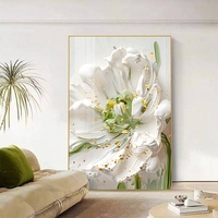 Abstrakte Gerahmte Elegante Blumen-Wanddekoration für Zuhause und Büro Großer Einfacher Digitaldruck Florales Kristallporzellan-Gemälde