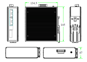 Switch industriel robuste géré L2+ Gigabit, 4 ports RJ45 + 2 ports SFP Fiber Uplink - Product Image 1