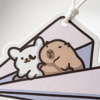 FTQS Désodorisant de voiture suspendu en forme d'avion en papier mignon, motifs Ours et Capybara, OEM, Marque privée, Longue durée, Cadeau