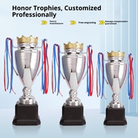 Trofeos Metálicos Personalizados con Diseño de Corona, Ideales para Competiciones Deportivas de Baloncesto para Adultos y Niños