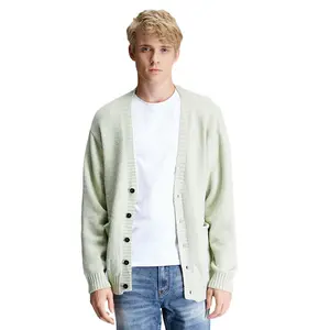 Suéter casual de algodão personalizado, blusas masculinas de alta qualidade em v, tamanho grande, casual e para primavera