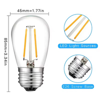 Ampoule à filament LED Edison vintage S14 AC, diverses culottes (E27/E14/B22) pour usage décoratif résidentiel, 2200K-6500K, Tentation
