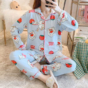 Pijamas de algodón y seda de leche para <span class=keywords><strong>mujer</strong></span>, <span class=keywords><strong>ropa</strong></span> de dormir de talla grande MM - Product Image 3