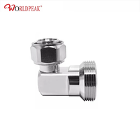 Adaptateur coudé DIN femelle 7/16 vers Mini DIN mâle 4.3/10, 50 Ohms, installation sans outil, contact en cuivre, compression EZ