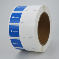 Rouleau d'impression personnalisé Autocollant d'étiquette en papier synthétique adhésif à transfert thermique imprimé avec logo privé pour imprimante de codes à barres