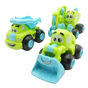 बेमे टॉय एबीएस पुल बैक कार्टून इंजीनियरिंग ट्रक सेट प्रमोशन उपहार छोटे आकार की कार खिलौना के लिए उपयुक्त है